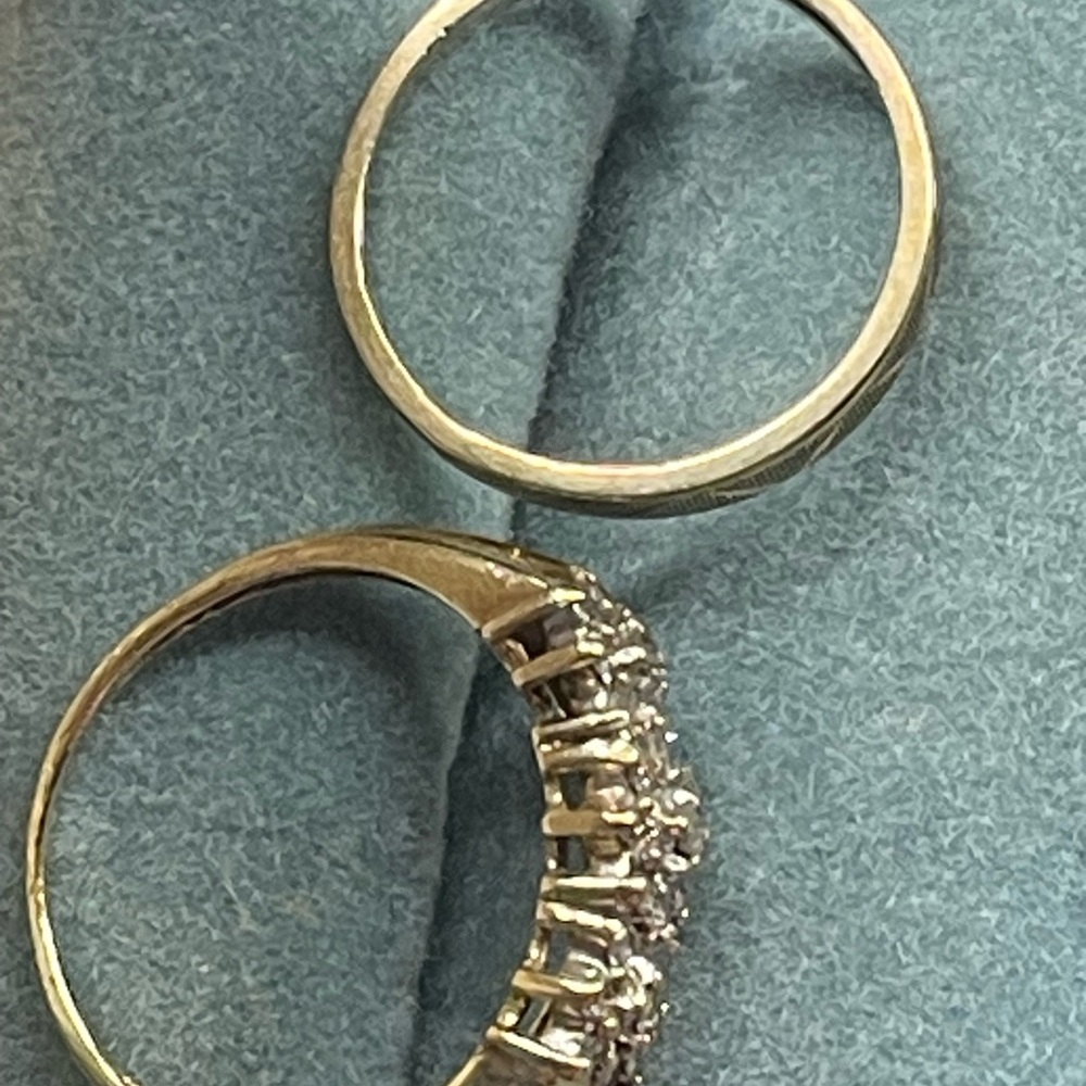 10k gold ring set with genuine diamonds cluster ring can be wedding ring size 6 - Picture 8 of 12